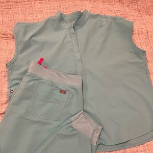 Figs Neon Blue Scrub Set XL/XXLP